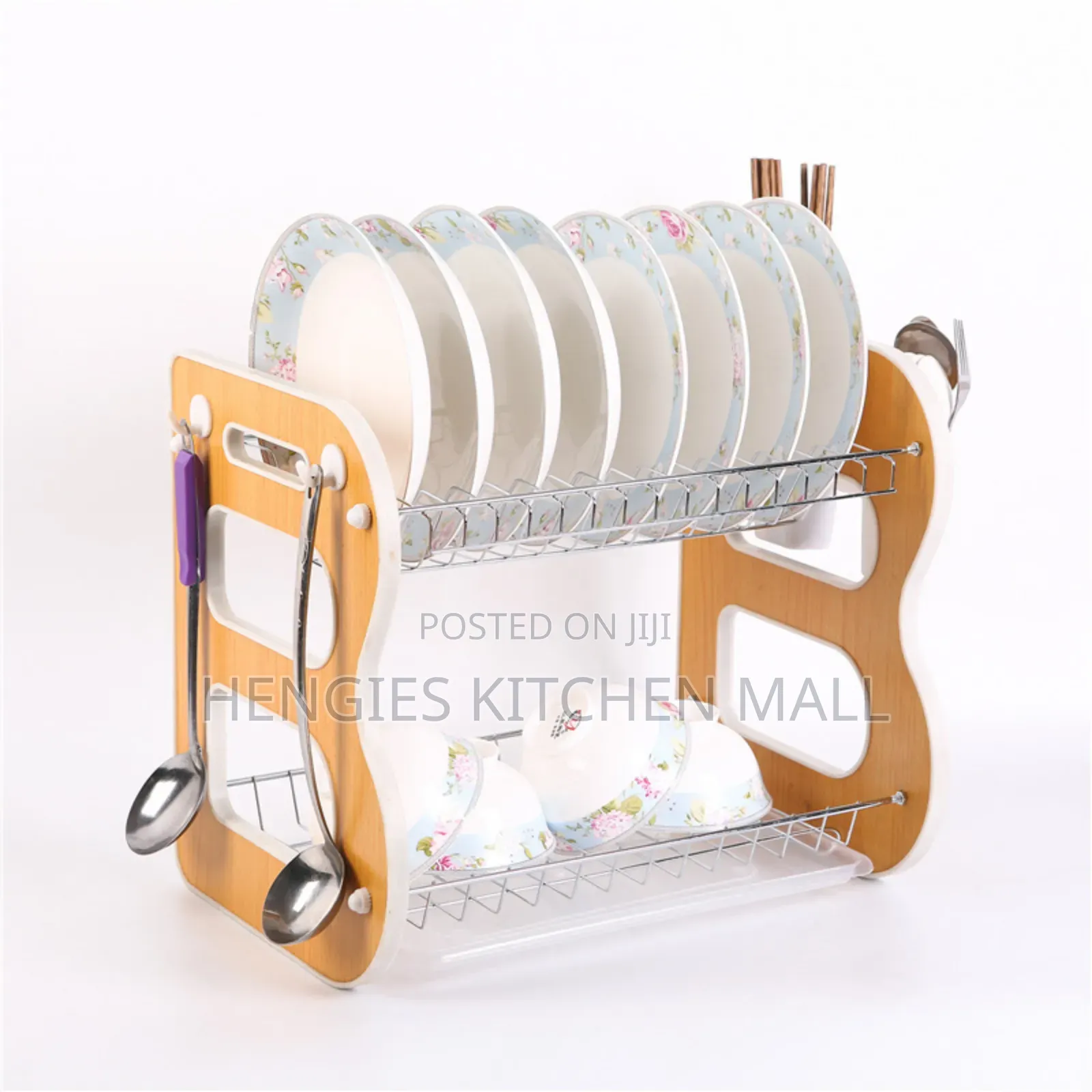 2-Layer Dish Rack (Side Wooden)