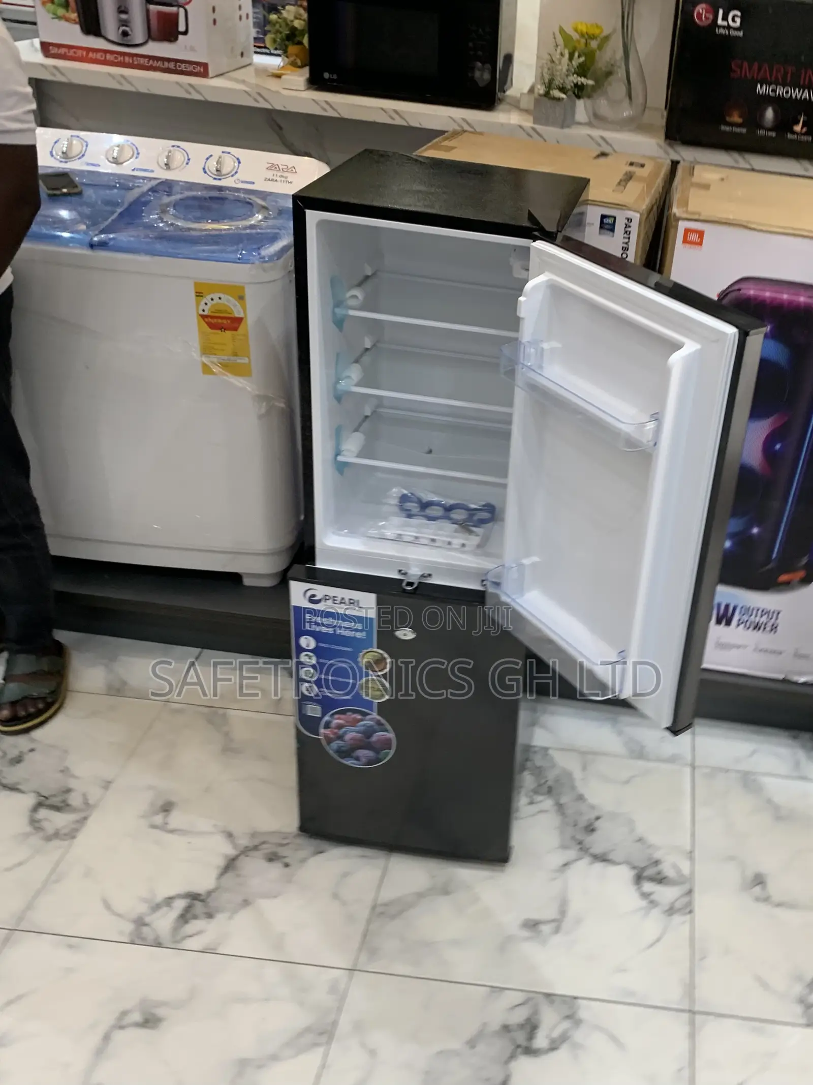 Get Best 2 Doors Bottom Mount 102 Liters Pf-144 Dark Grey Fridge