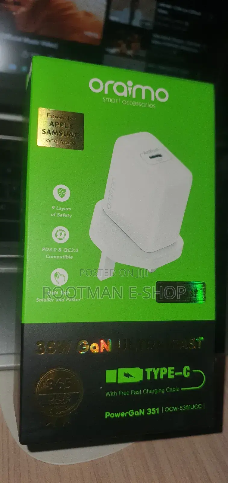 Oraimo Powergan 351 35w Gan Ultra Fast Charger Kit