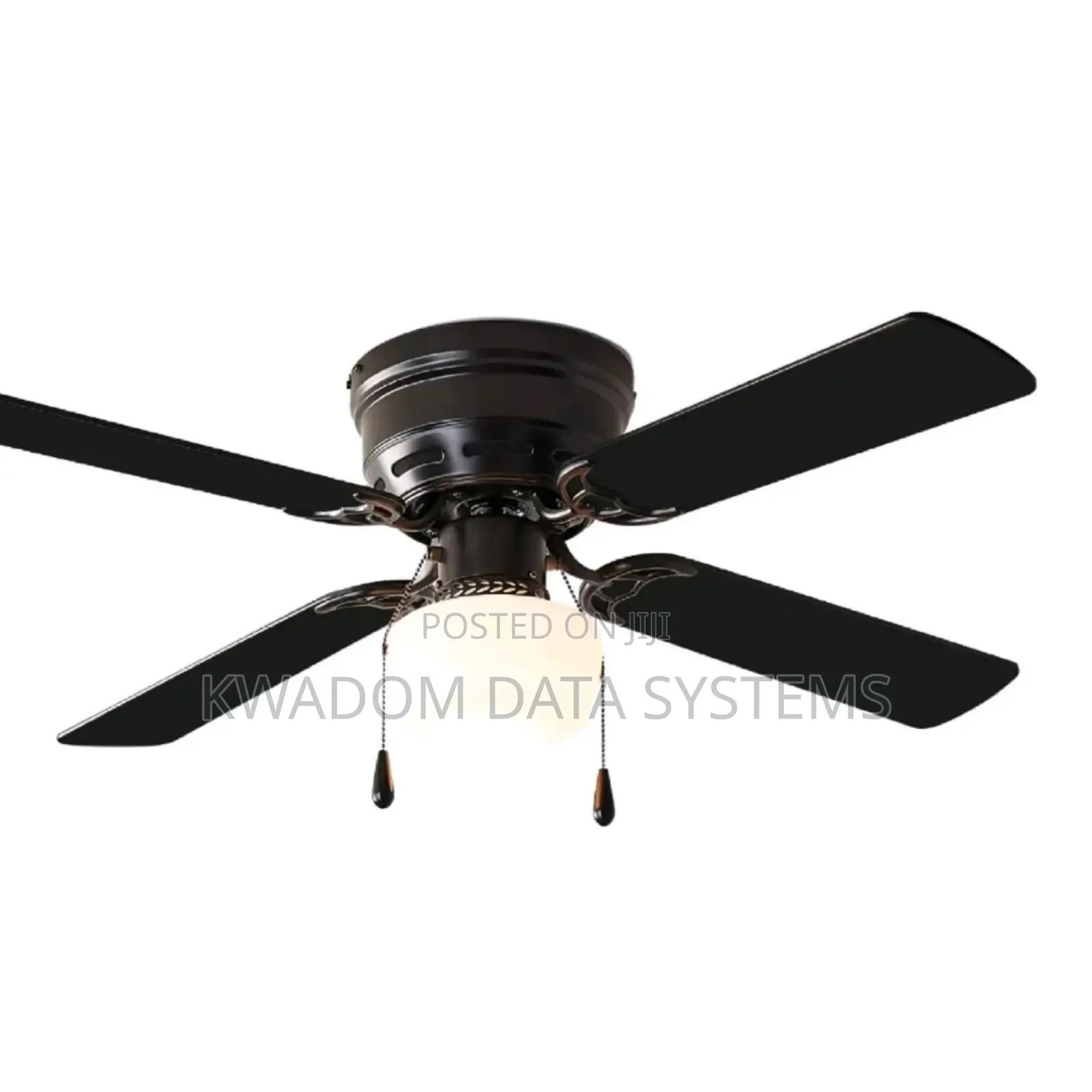 Mainstays 42 Inch Indoor Ceiling Fan With Light Kit, Black, 4 Blades