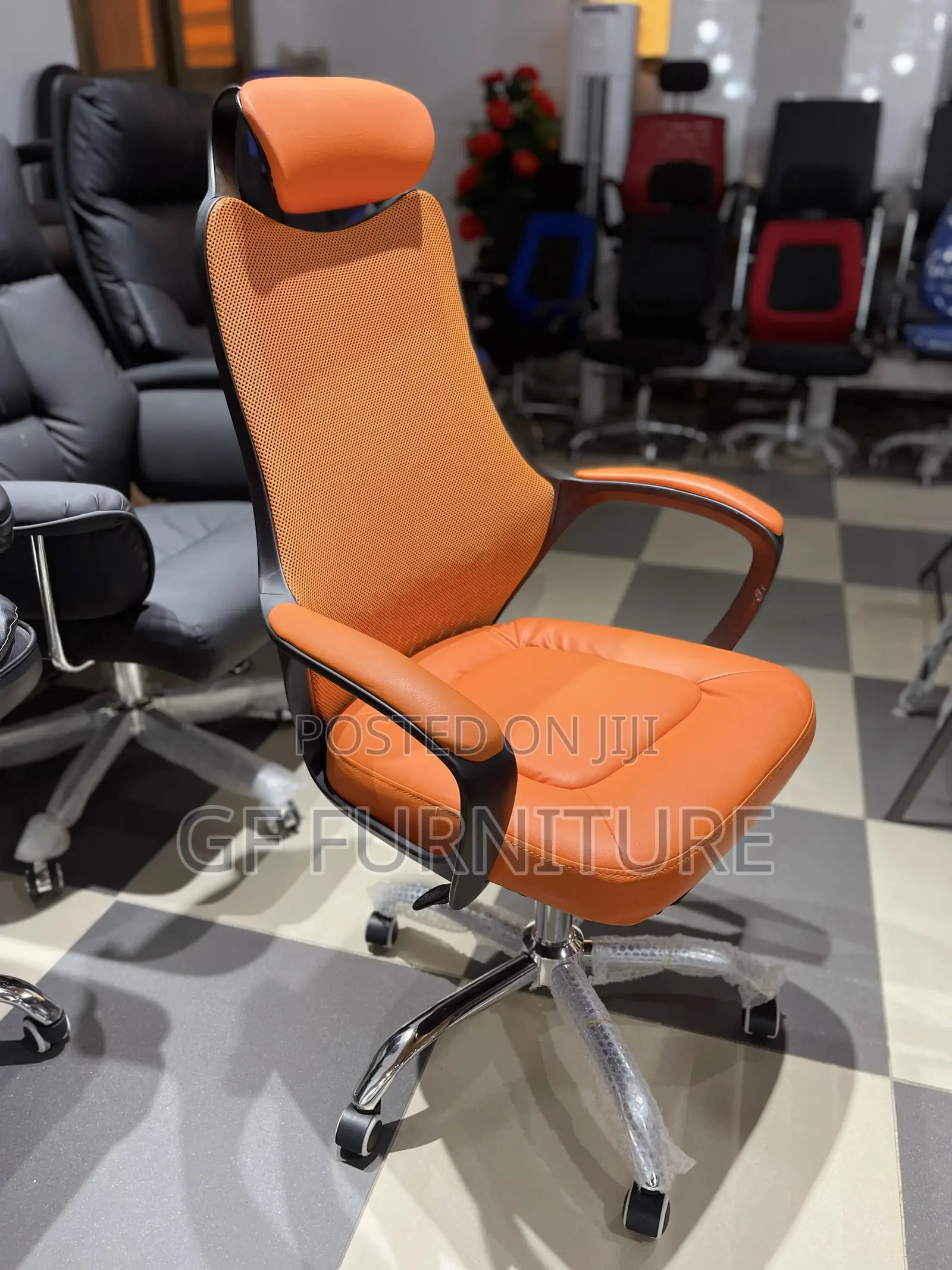 Vibrant Orange Executive Ergonomic Swivel Chair