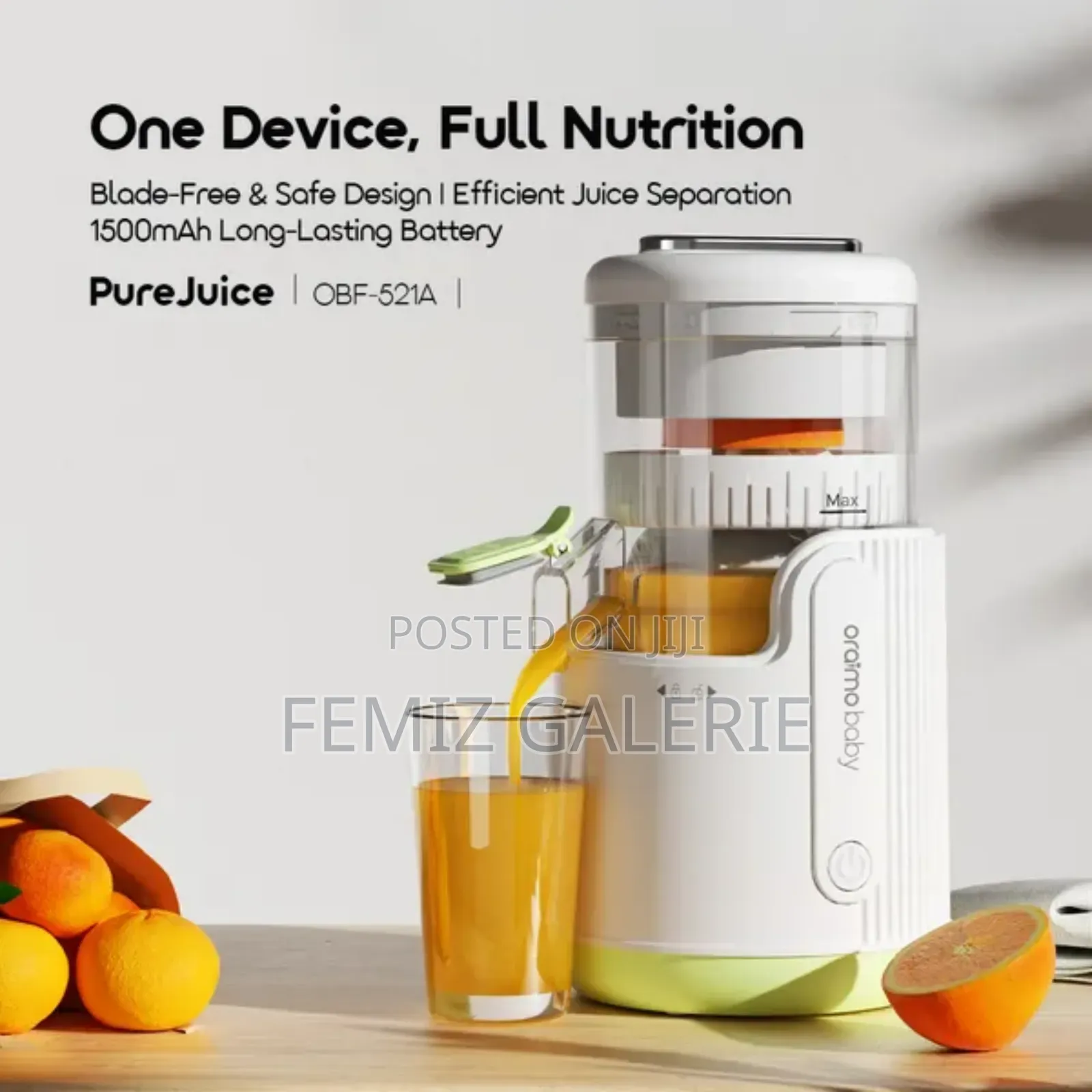 Oraimo Purejuice Rechargeable Safe Design Smart Baby Juicer