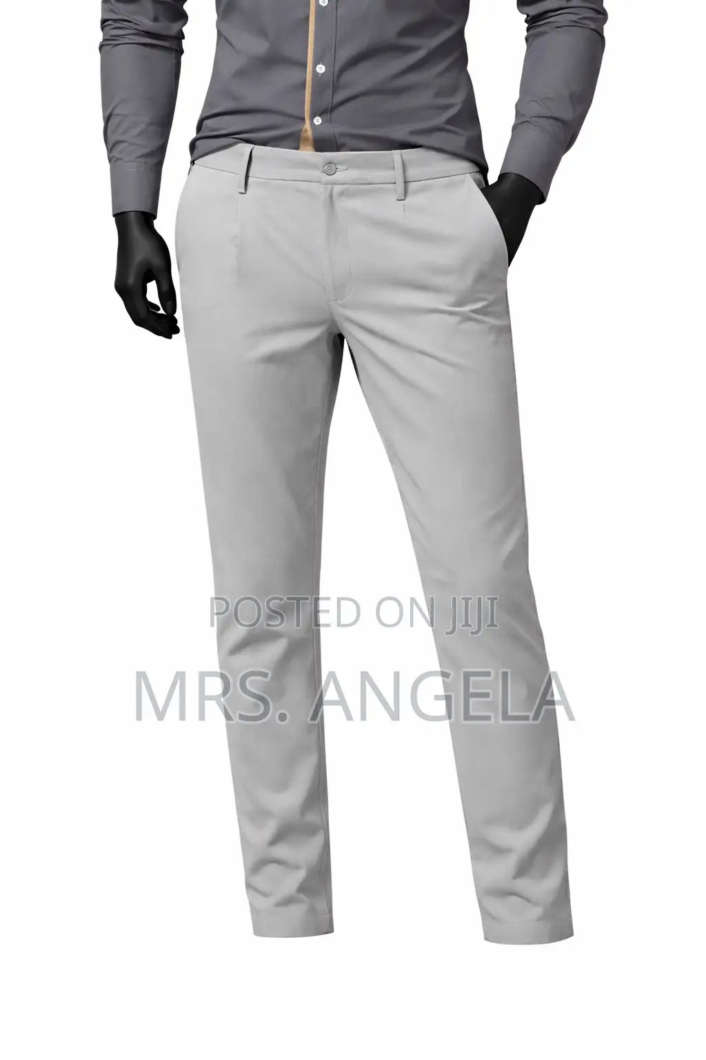 Two-Tone Trimmed Slim-Fit Dress Shirt Tailored Trousers Set