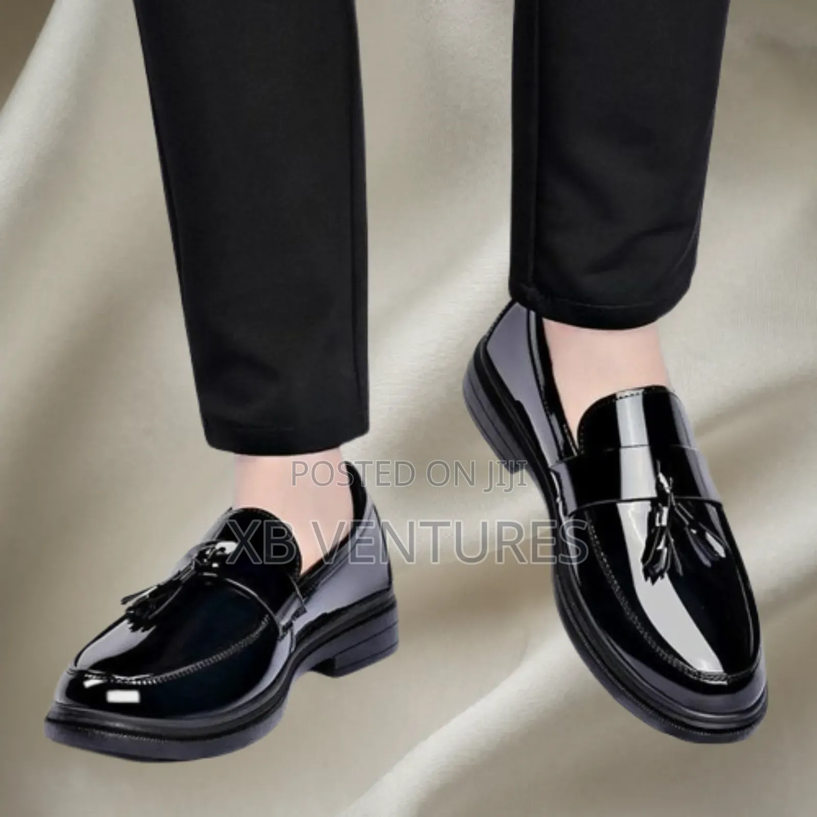 Pointed Toe Formal Business Tuxedo Shoes - Black