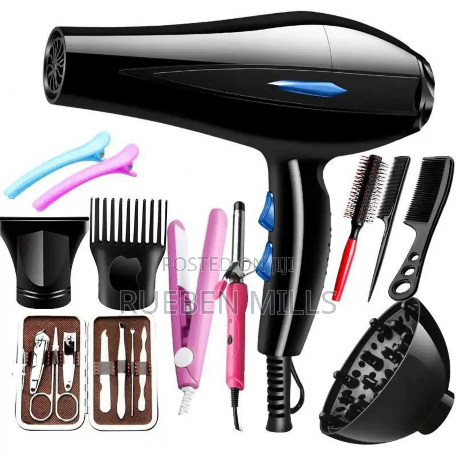 Kf BST 12 in 1 Hair Dryer Set With Straightener and Curler