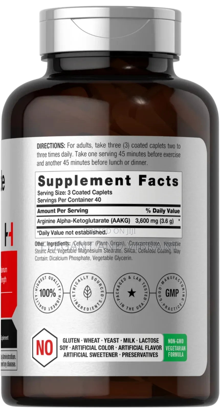 Nitric Oxide Max Precursor Arginine Akg  3600mg