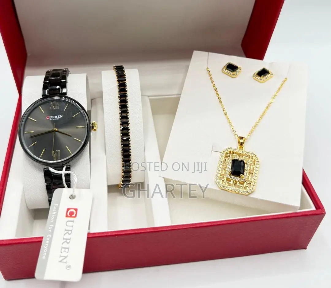 Unique Black Silver Design Ladies Luxury Set