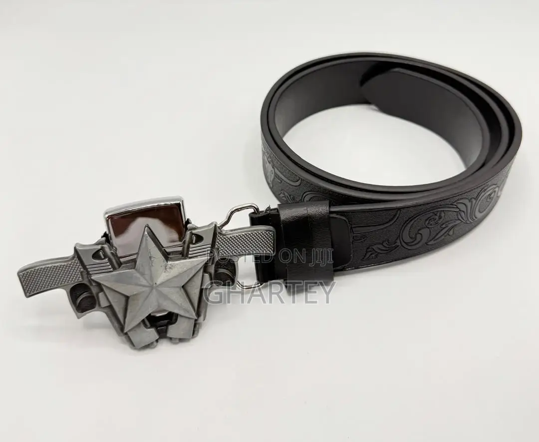 Bold Metal Embossed Buckle Rubber Belt
