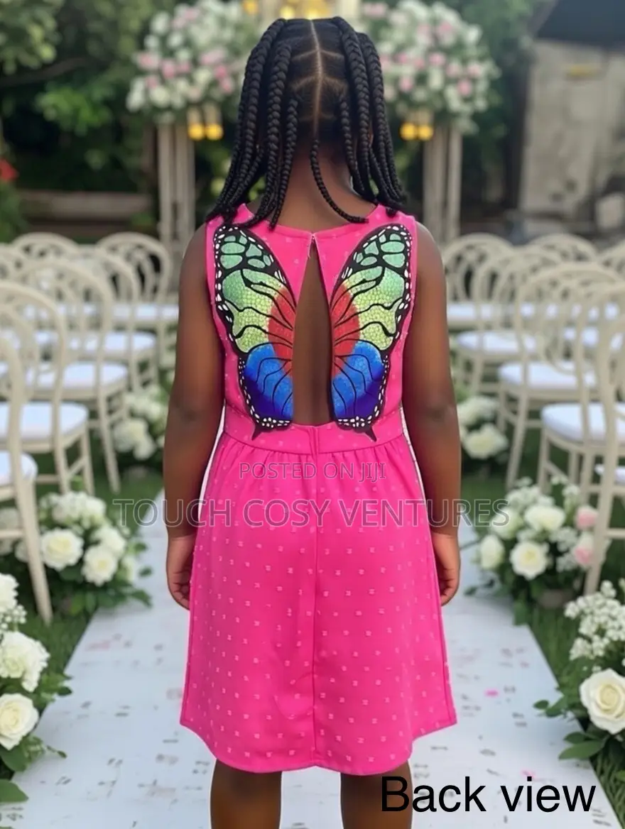 Stylish Pink Butterfly Dress