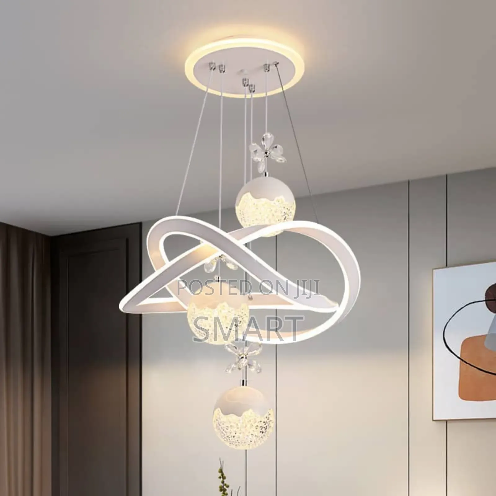 Modern White Led Crystal Chandelier