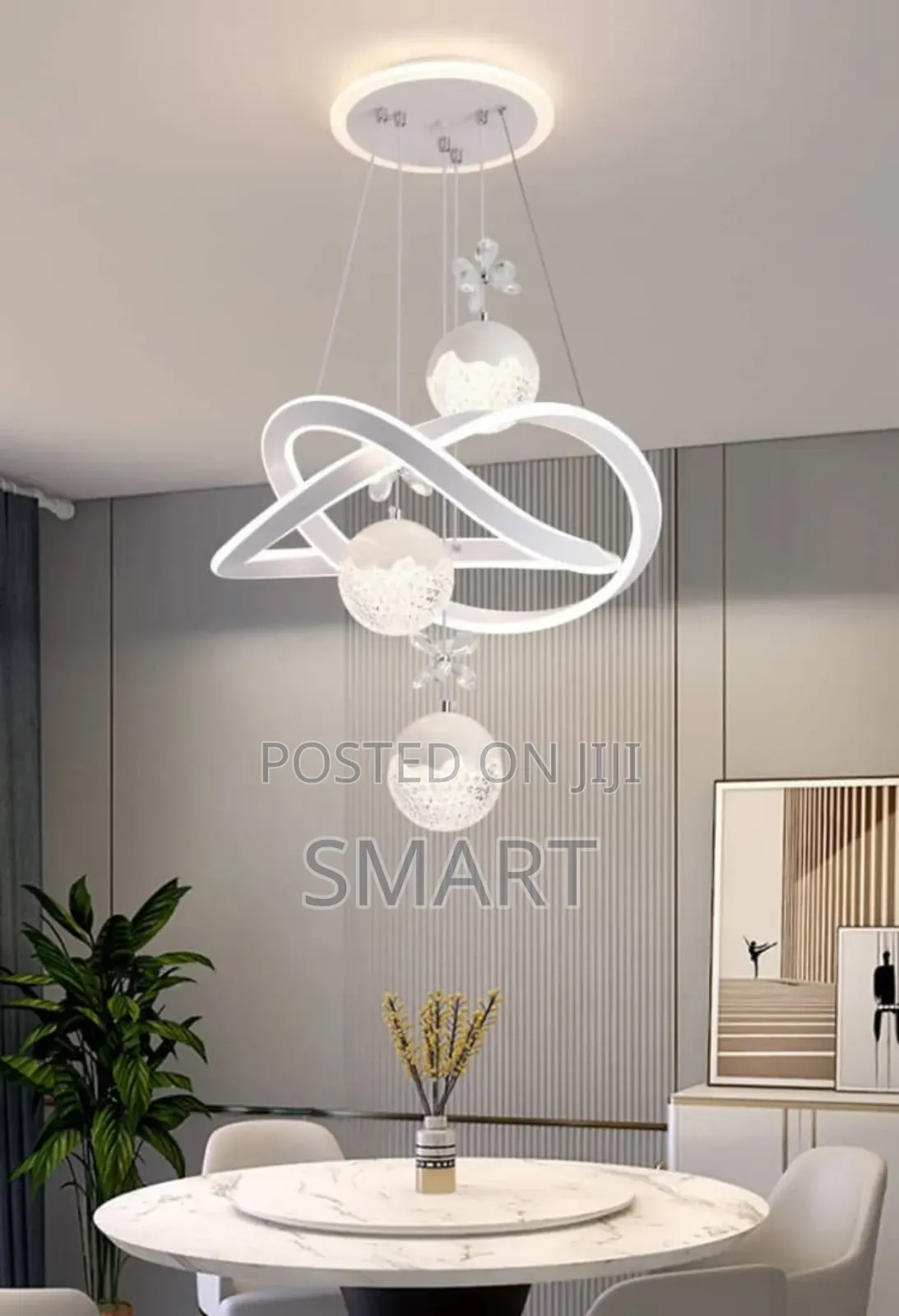 Modern White Led Crystal Chandelier