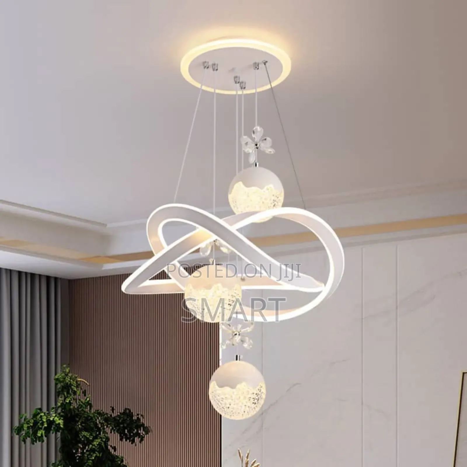 Modern White Led Crystal Chandelier