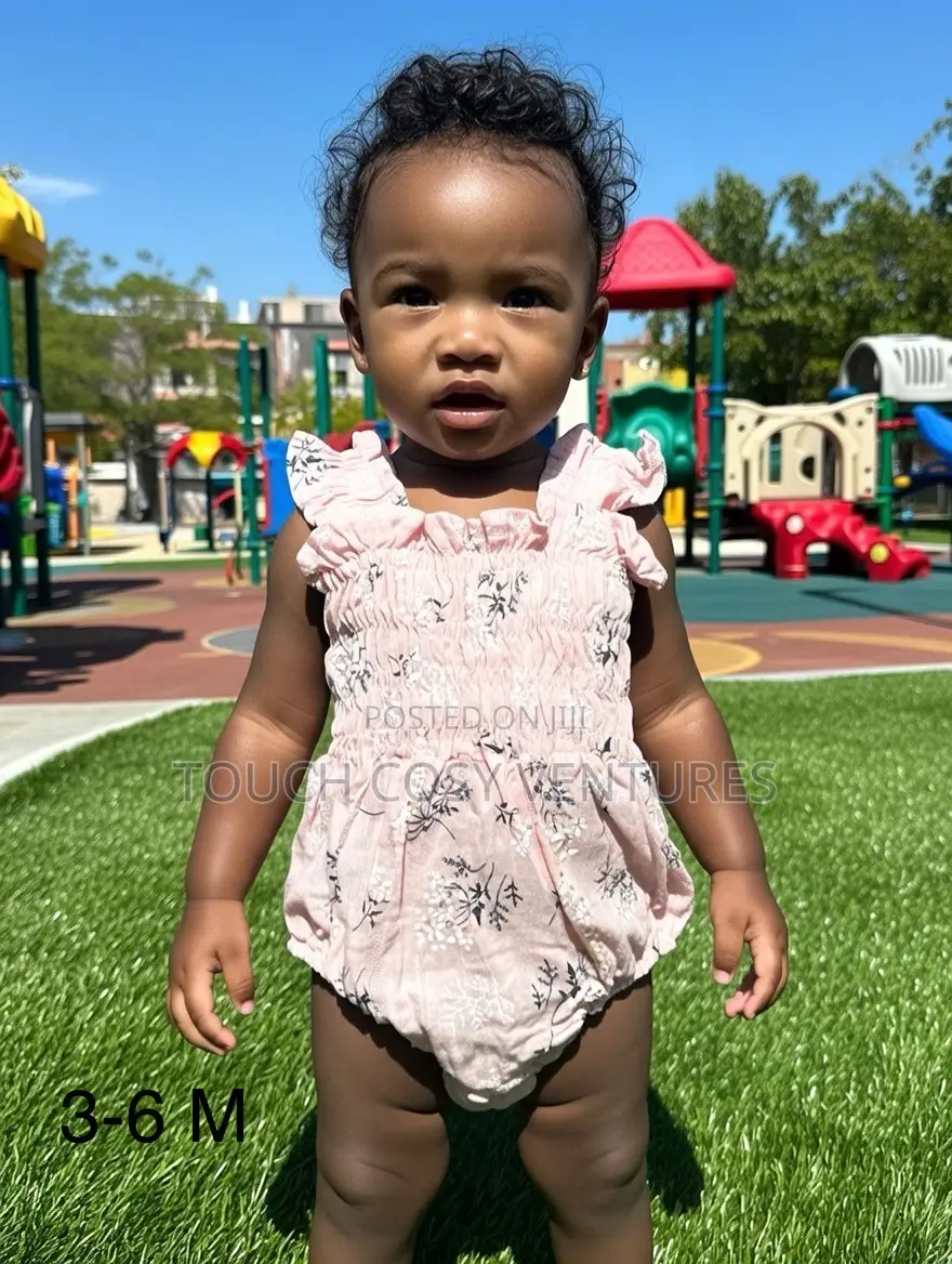 Light Pink Floral Ruffle Romper (3–6 M)