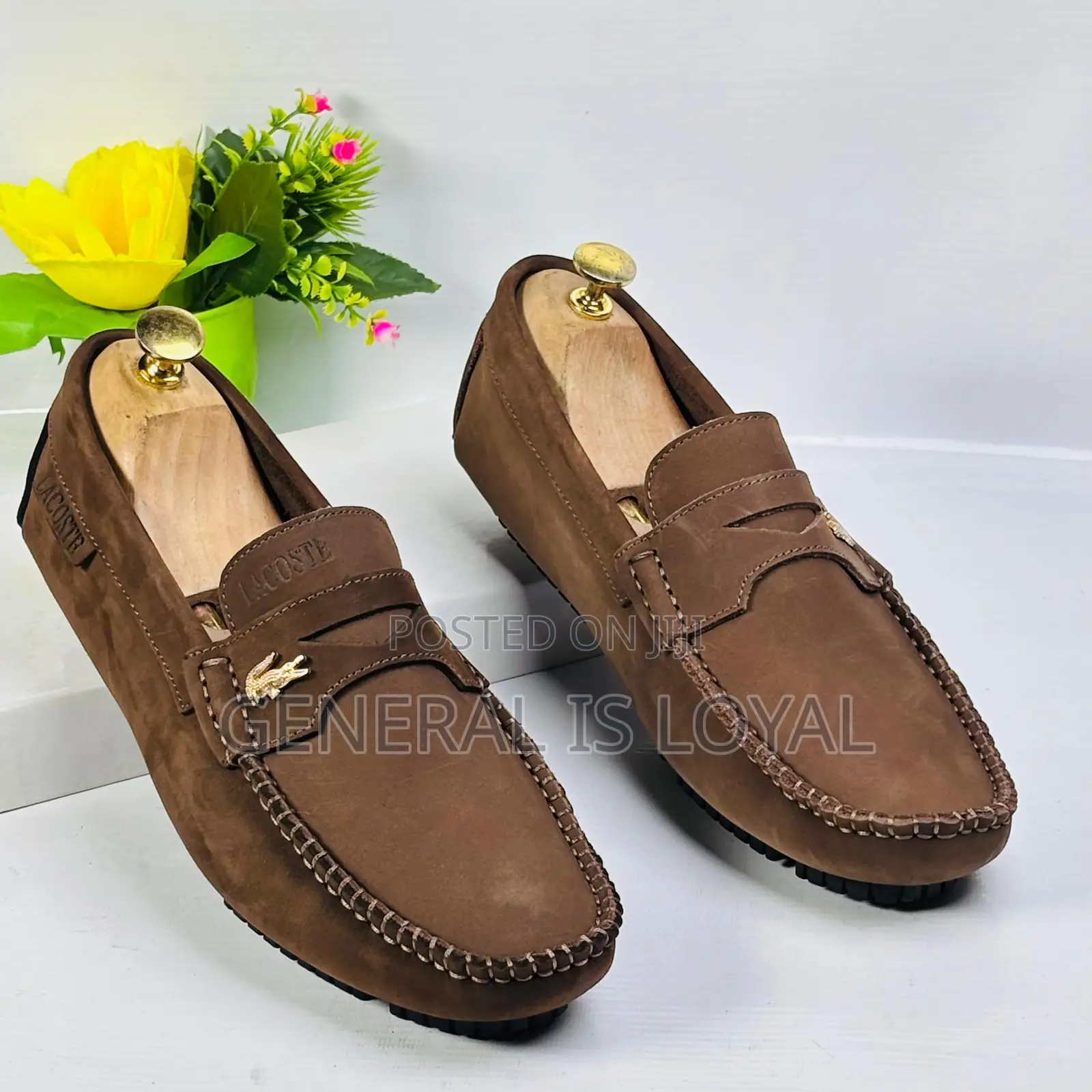 Lacoste Brown Leather Men’S Loafers