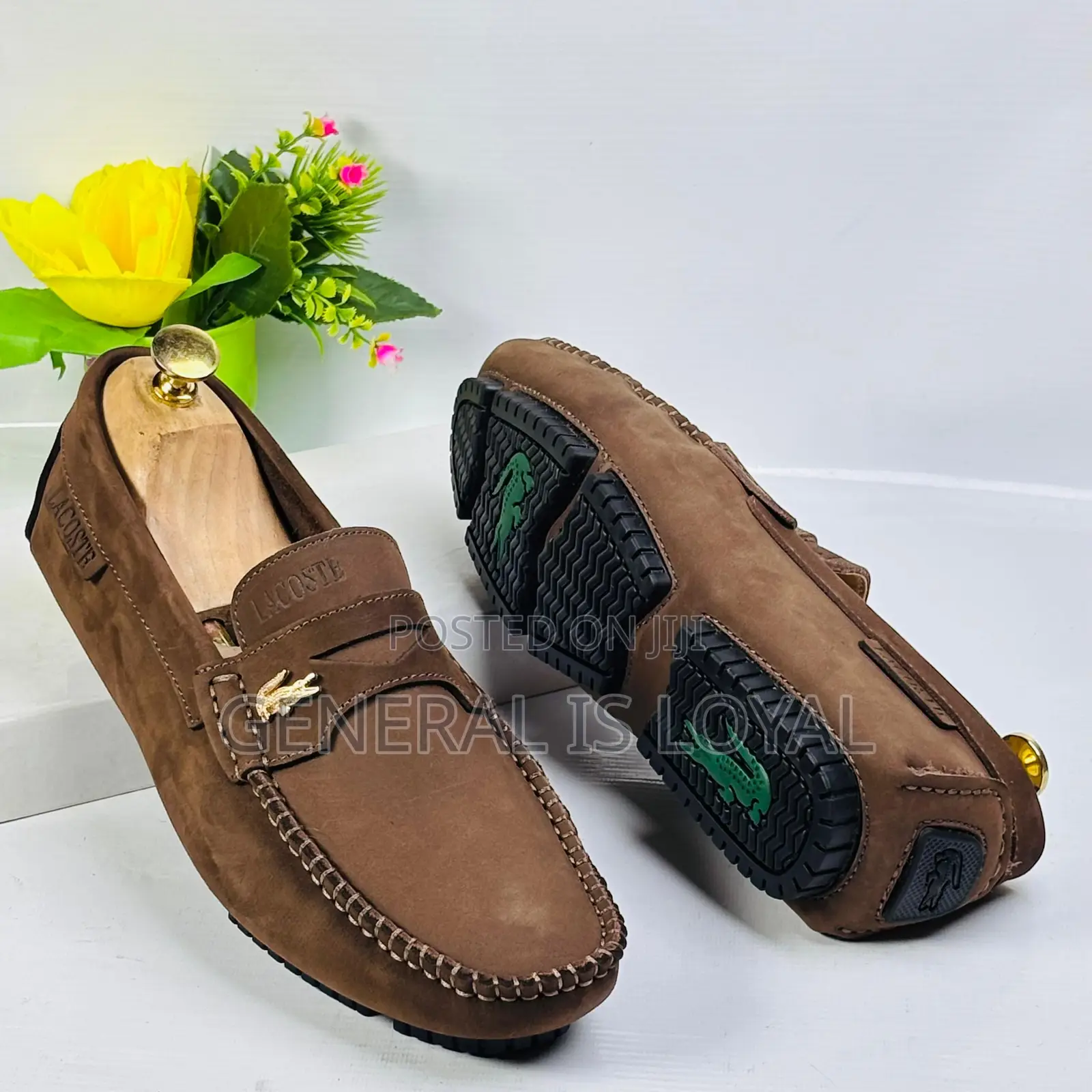 Lacoste Brown Leather Men’S Loafers