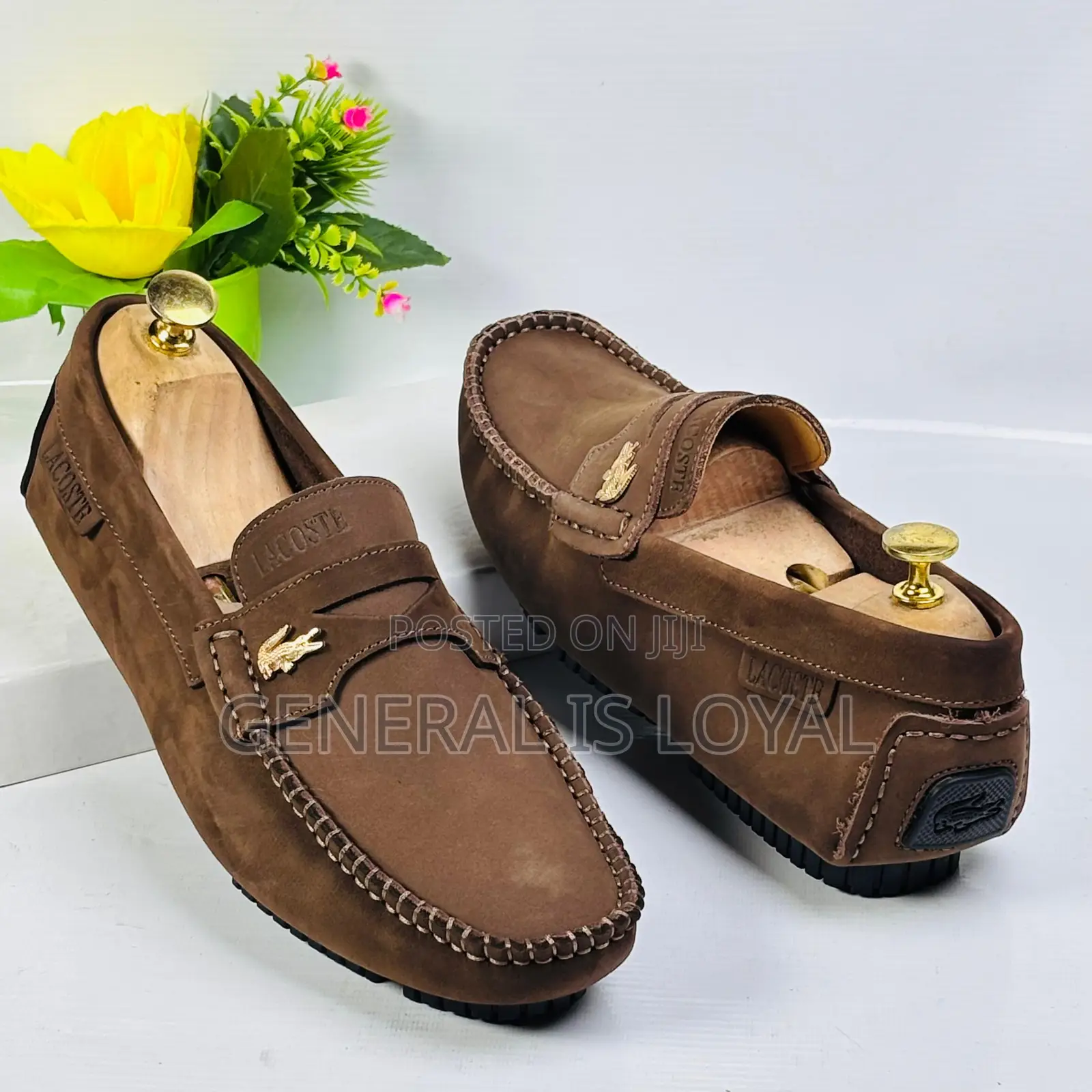 Lacoste Brown Leather Men’S Loafers