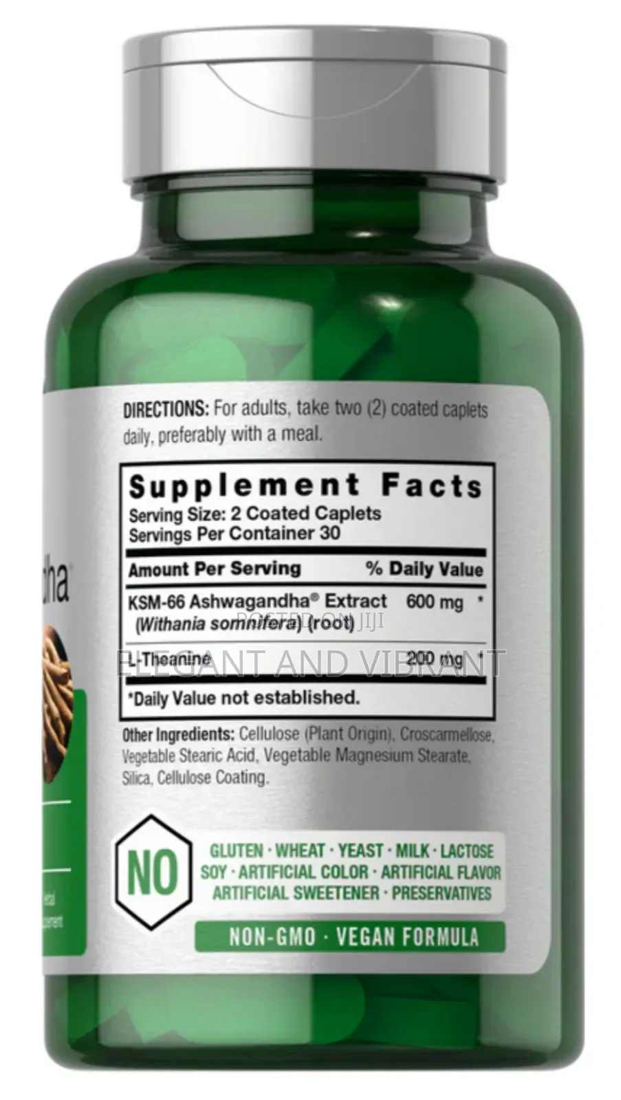 Ksm-66 Ashwagandha 600mg | With L-theanine | 60 Coated Caplets