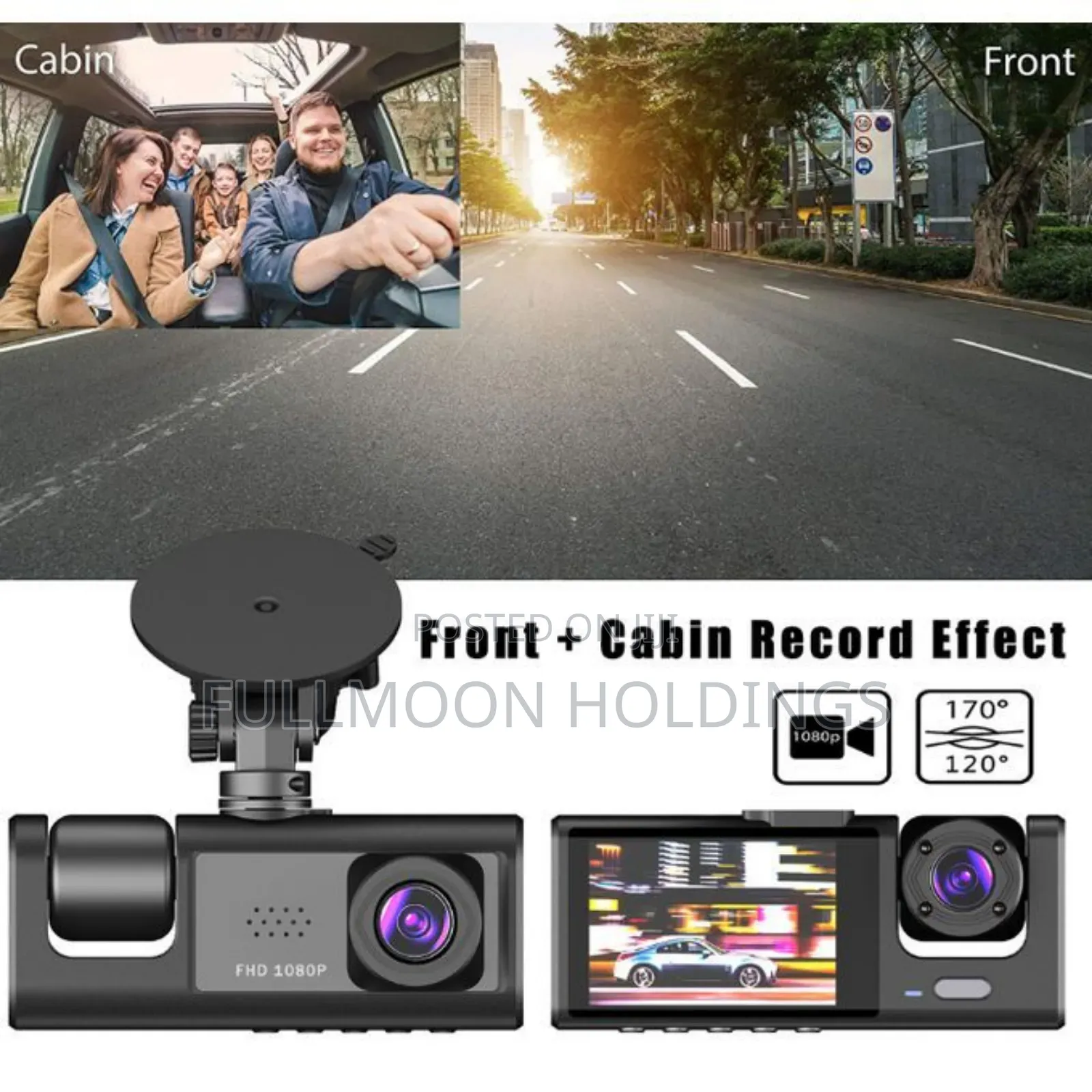 3 Cameras Dash Cam Clear Video Recording
