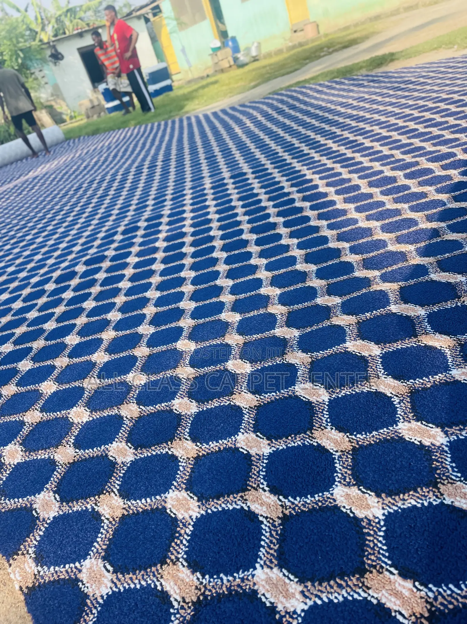 Heavy Blue Design Floor Carpet