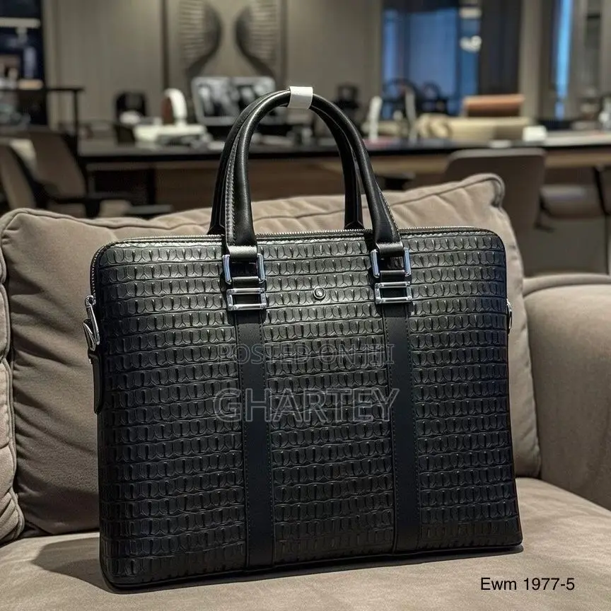 Modern Croc-Embossed Executive Briefcase