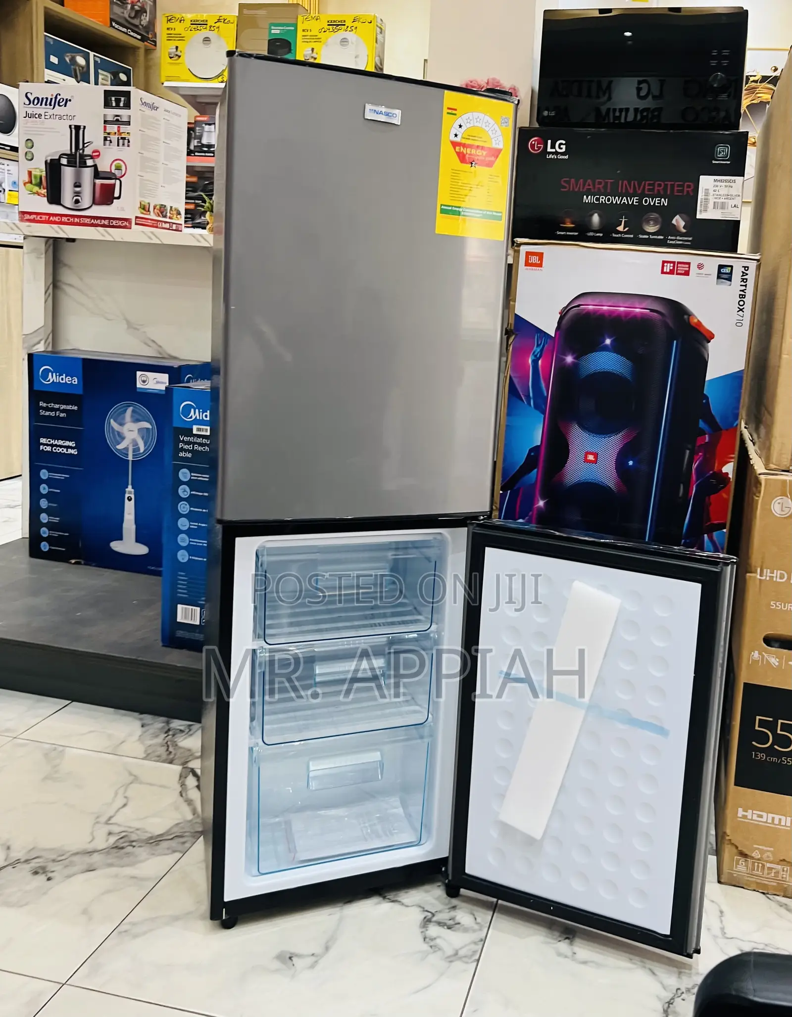 Get Original Nasco-D2-20fl Bottom Freezer Fridge(Silver)