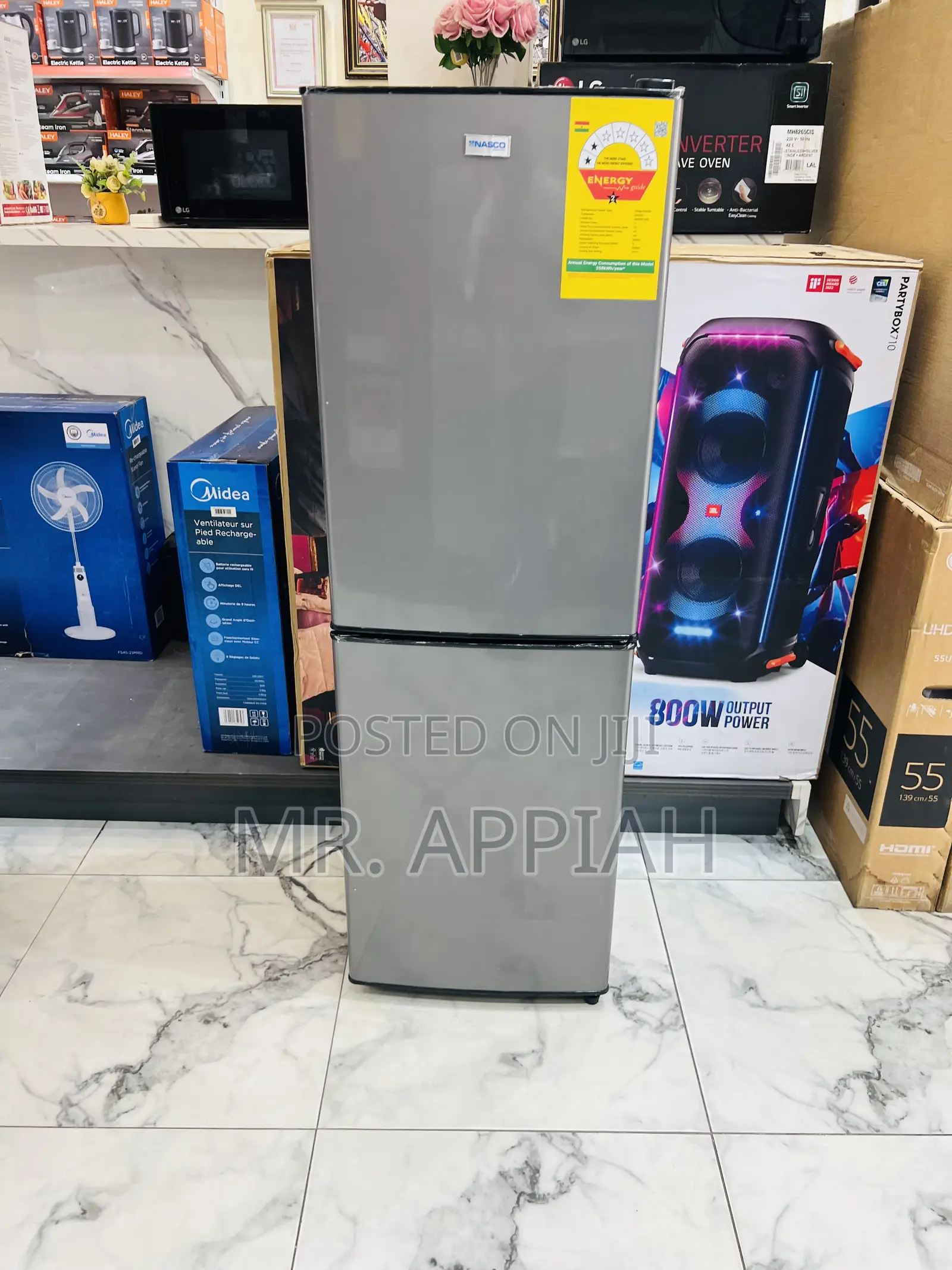 Get Unique Nasco-D2-20fl 2 Door Electric Fridge(Dark Gray) 