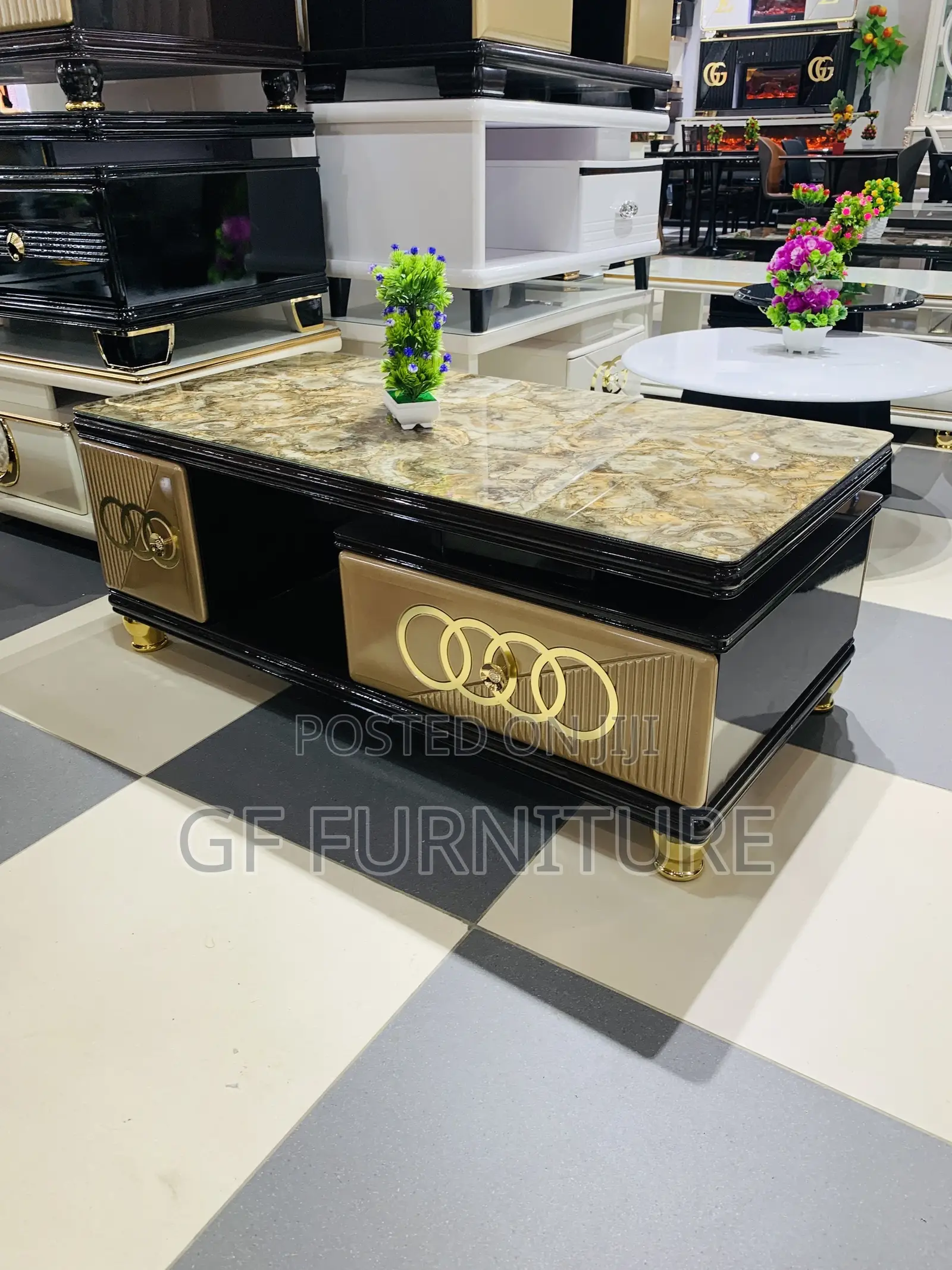 Luxury High Gloss Black Coffee Table