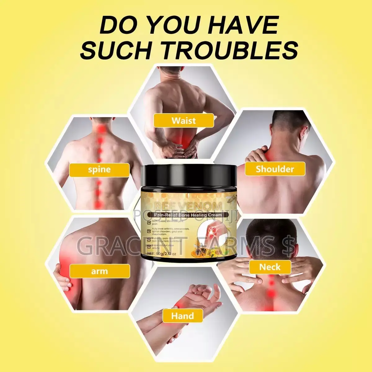 Bee Venom Pain Relief Bone Healing Cream - Yellow Label- 60g