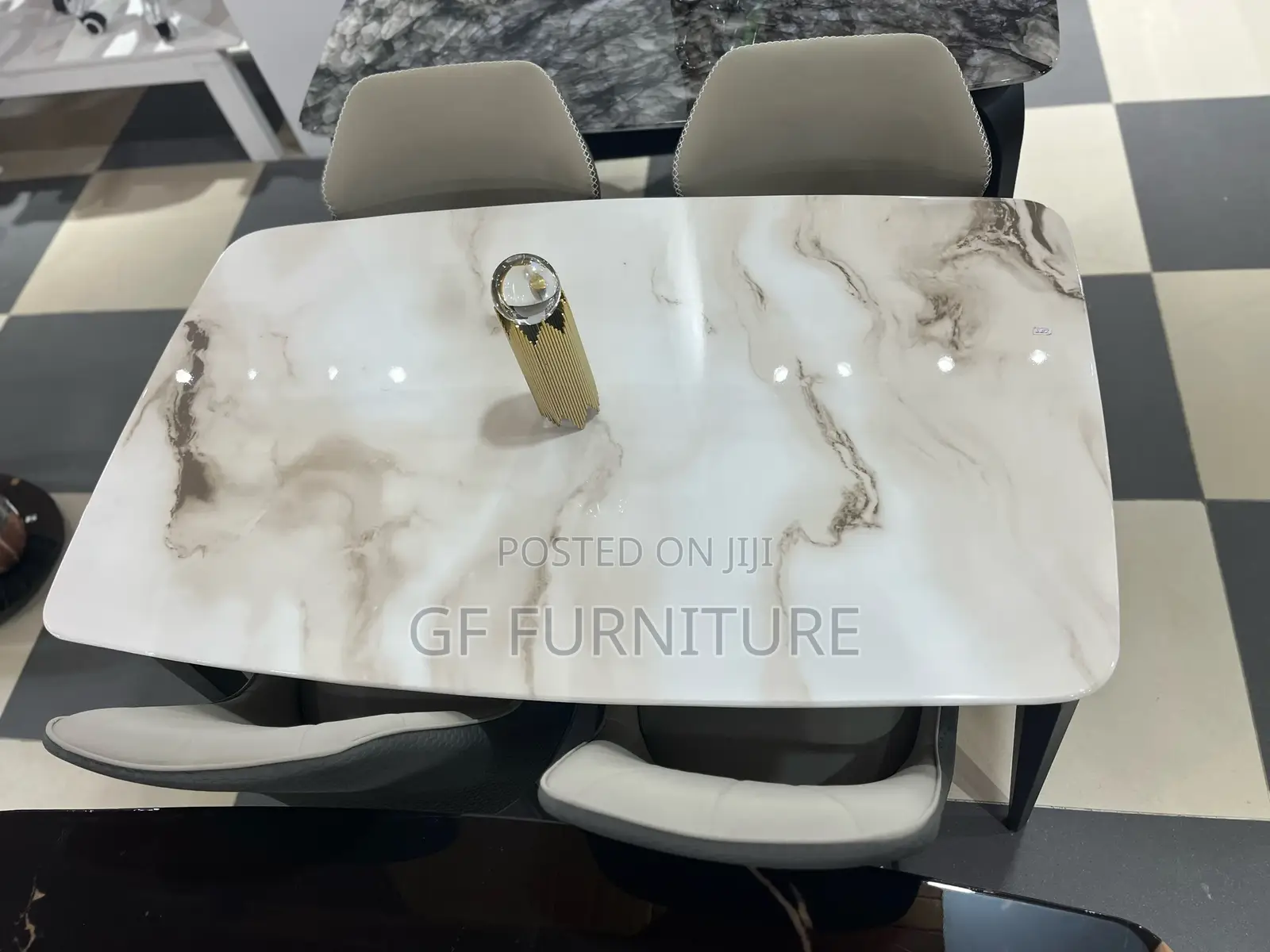 Modern Marble-Top Dining Set(4 Chairs)