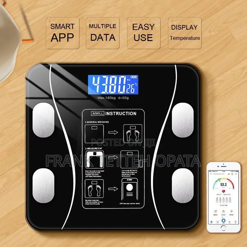 Bluetooth 180kg Lcd Electronic Digital Body Weight Scale