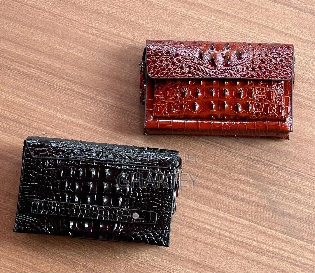 Croc Skin Men’S Leather Password Lock Pouch