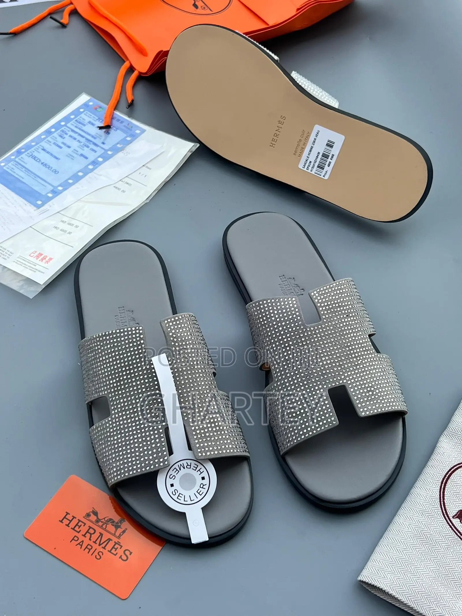 Luxury Crystal H-Slide Slippers Available in 4 Samples