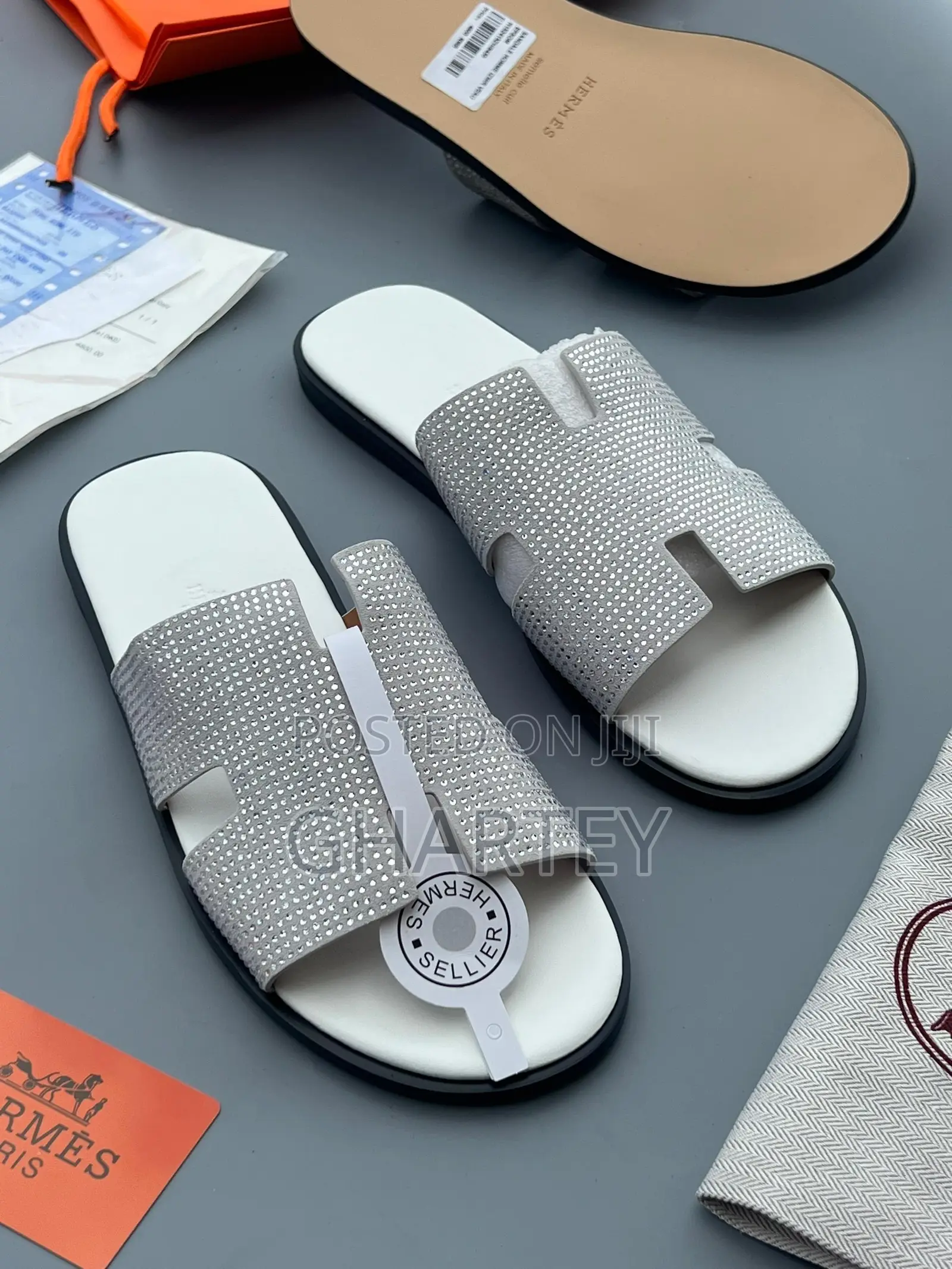 Luxury Crystal H-Slide Slippers Available in 4 Samples