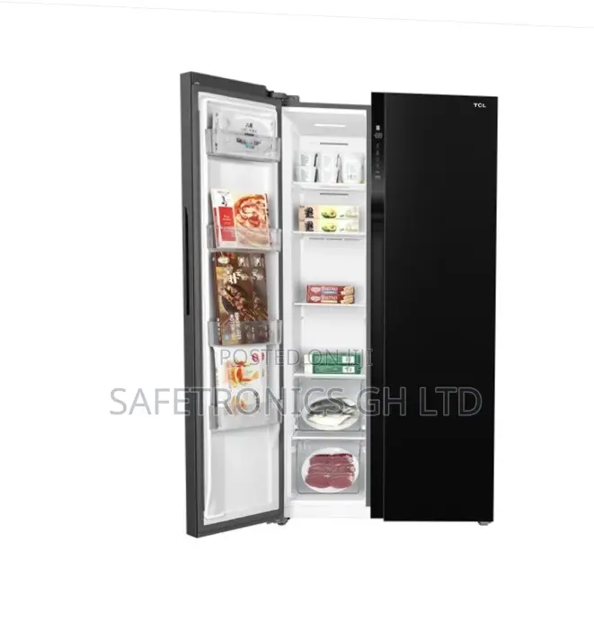 Accurate TCL Black Mirror 595 Liters Side by Side P774sbbg Fridge