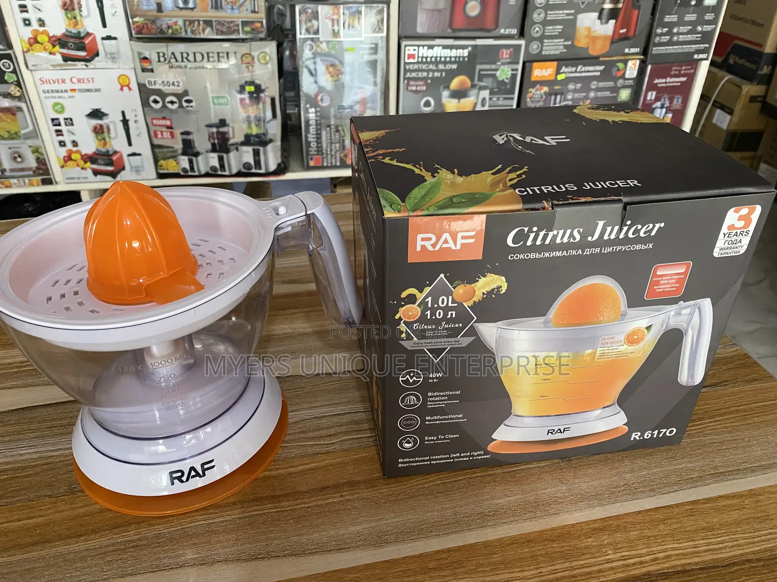 Electric-Safe Raf Well Strained 1l Juice Squeezer