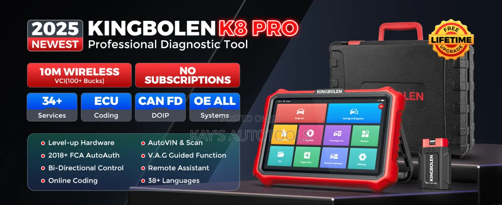 Launch Kingbolen K8 Pro Professional Car Diagnostics Programmer