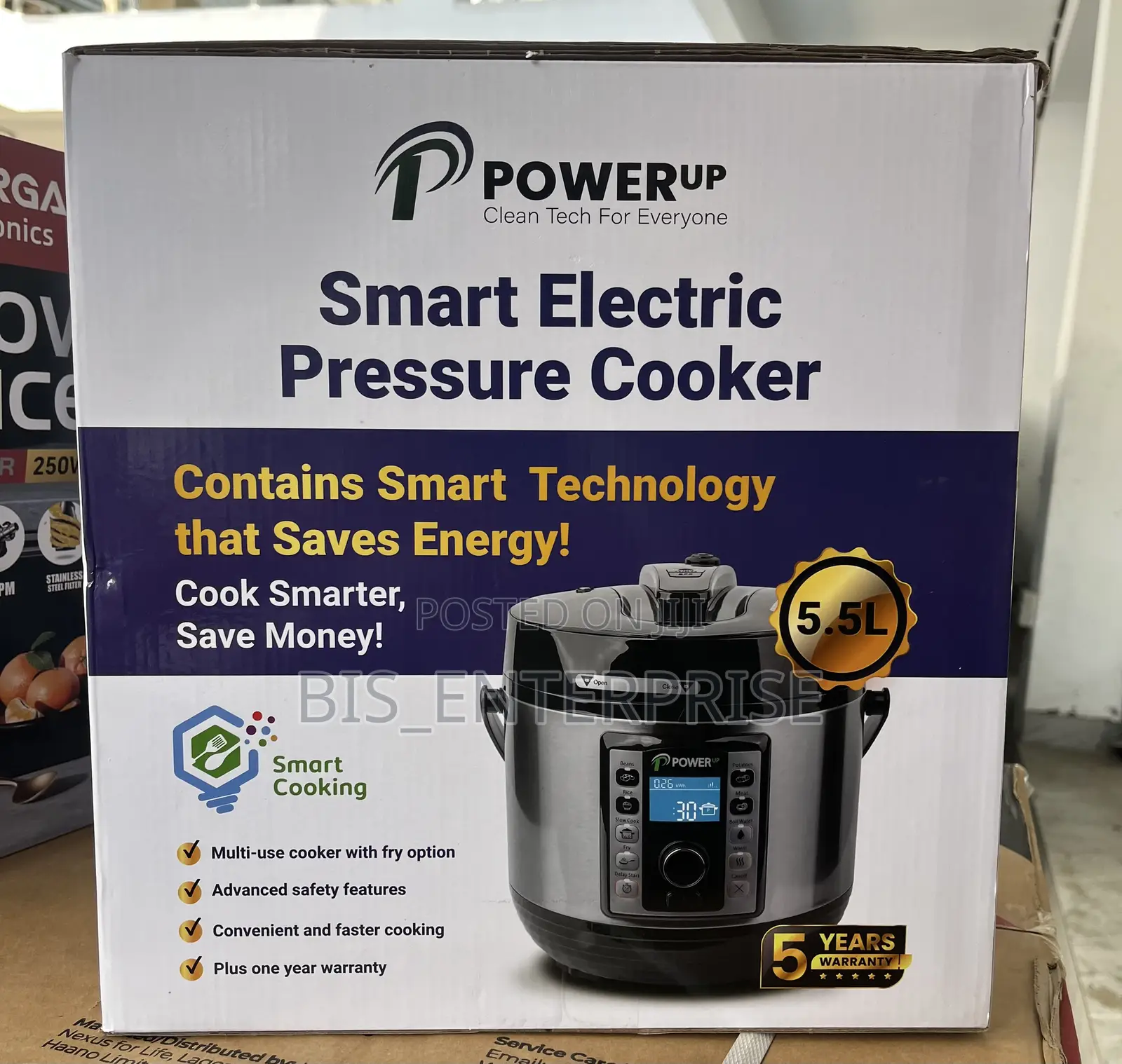 Power Up Smart Electric Pressure Cooker 5.5 Liters