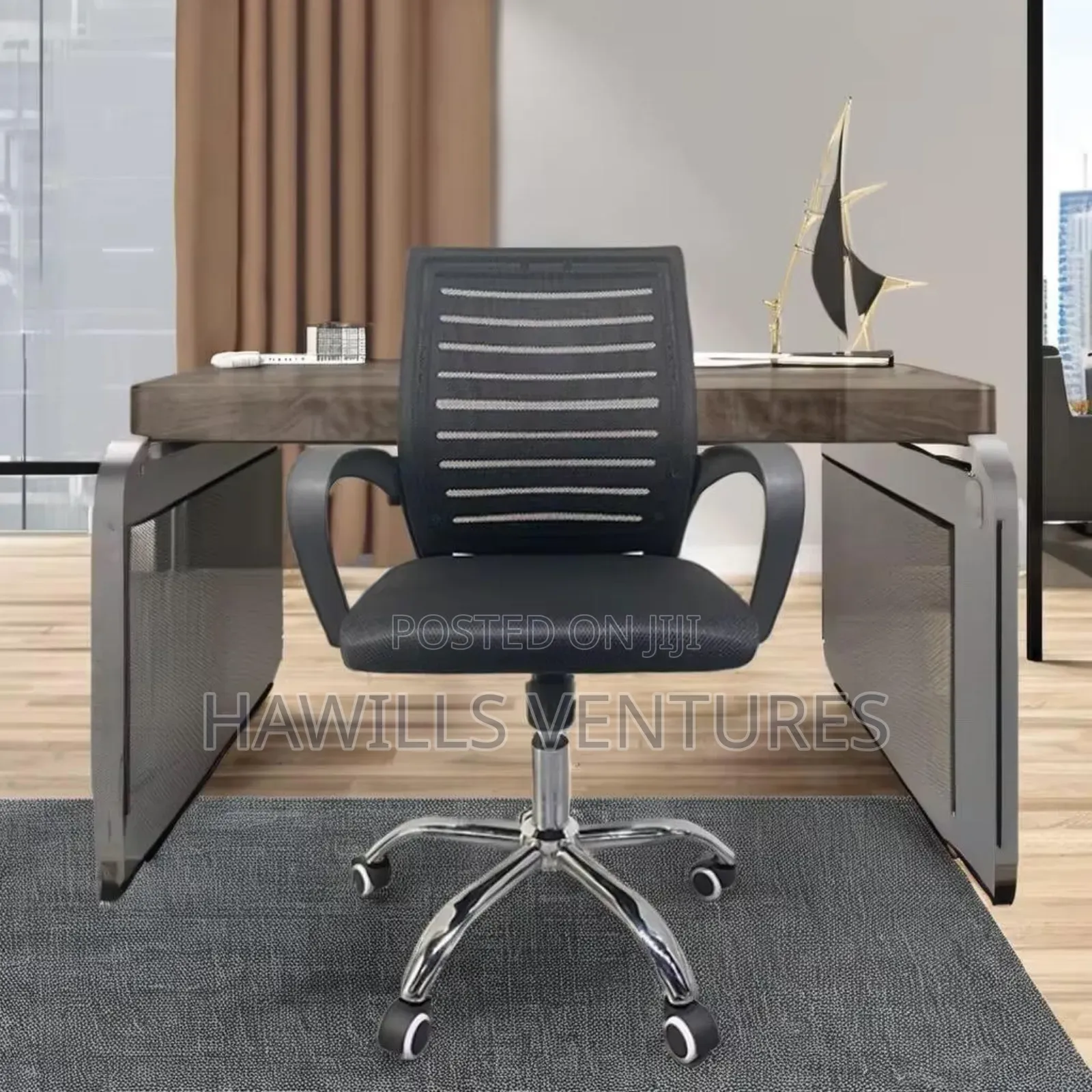 Desk Chair With a Chrome Base