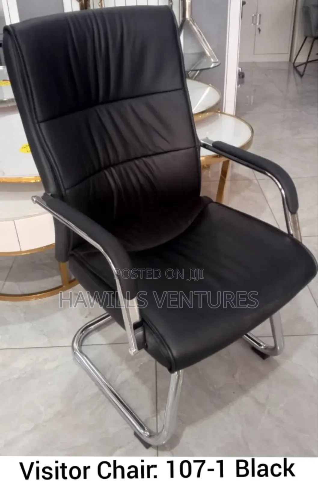Black Executive Leather Visitor Chair