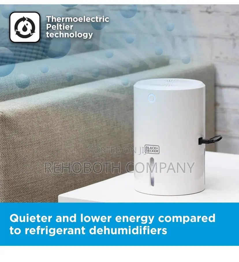 Black+Decker Bxeh60001gb 900ml Portable Mini Dehumidifier, White