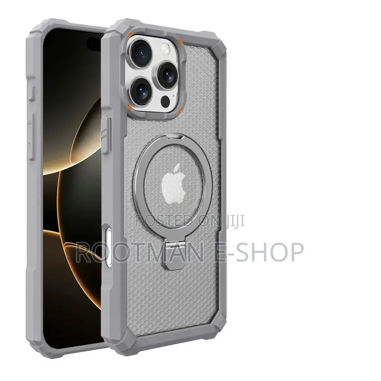 Magnetic Case for iPhone 13 to 16 Pro Max, Ring Kickstand Mag-Safe