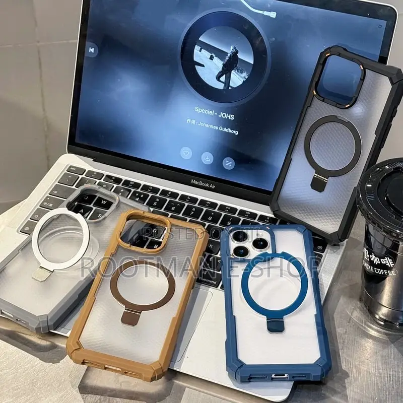 Magnetic Case for iPhone 13 to 16 Pro Max, Ring Kickstand Mag-Safe