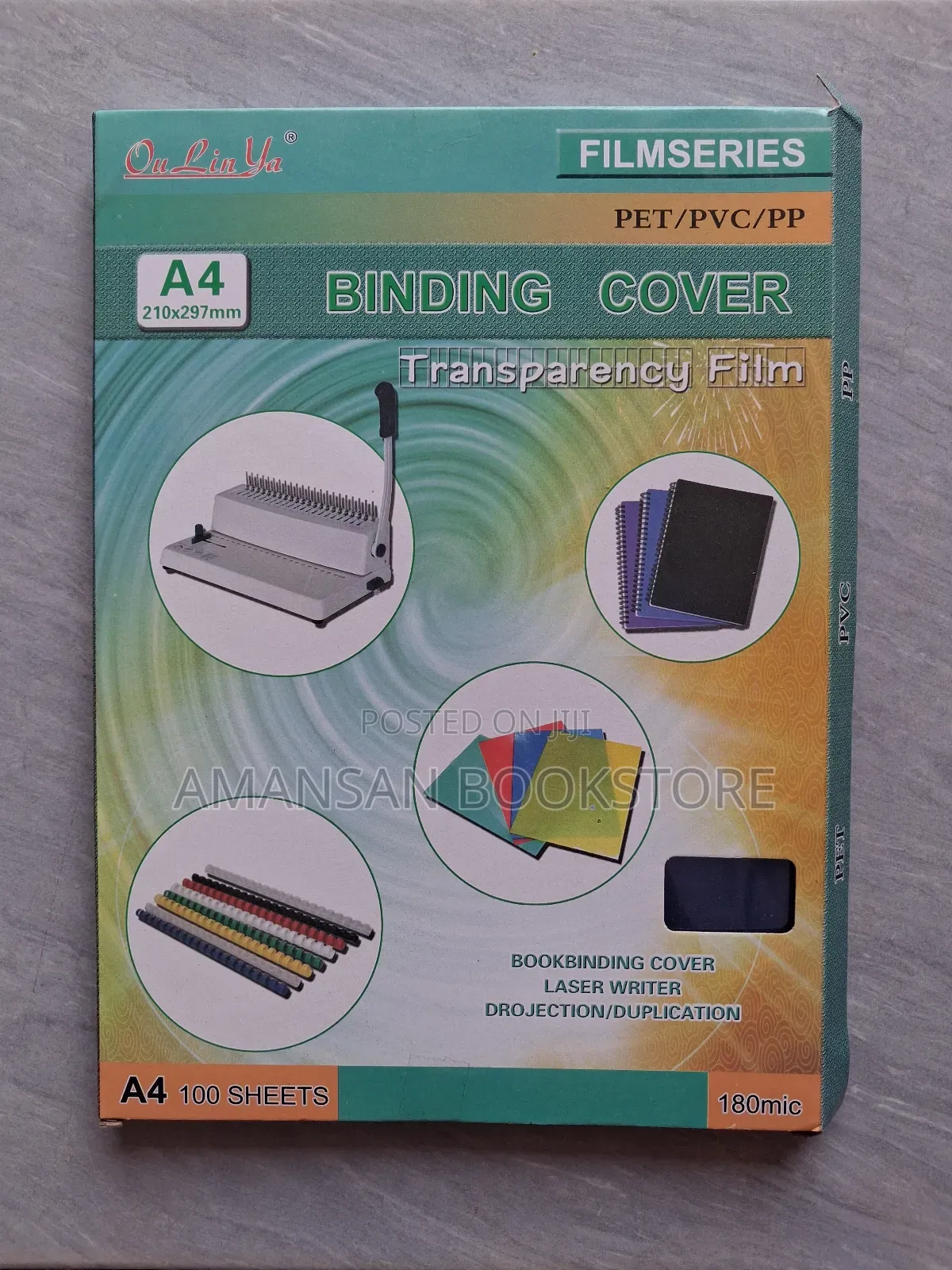 A4 PVC Binding Cover (Blue Transparency Film)