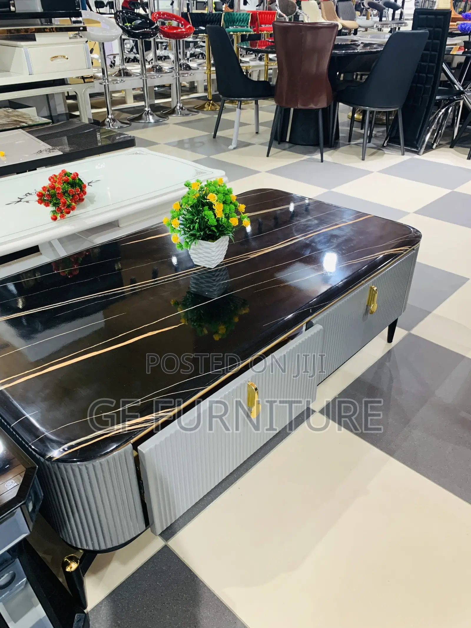 Modern Black Marble Coffee Table