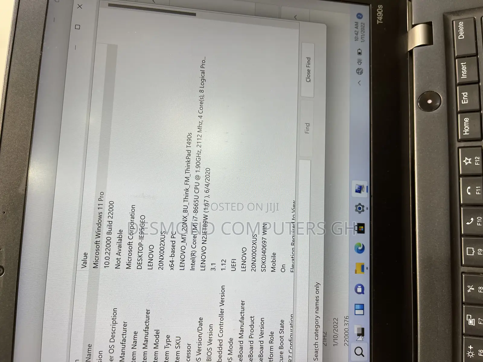 Laptop Lenovo Thinkpad T490s 8GB Intel Core i7 SSD 256GB