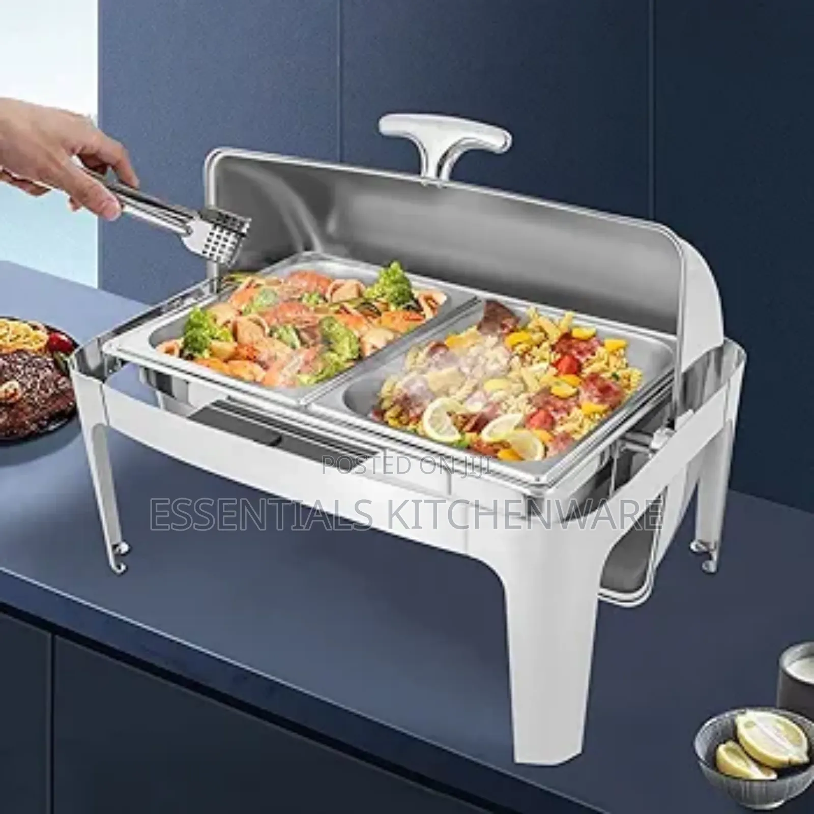 Rectangular Roll Over Chaffing Dish Silver 9l
