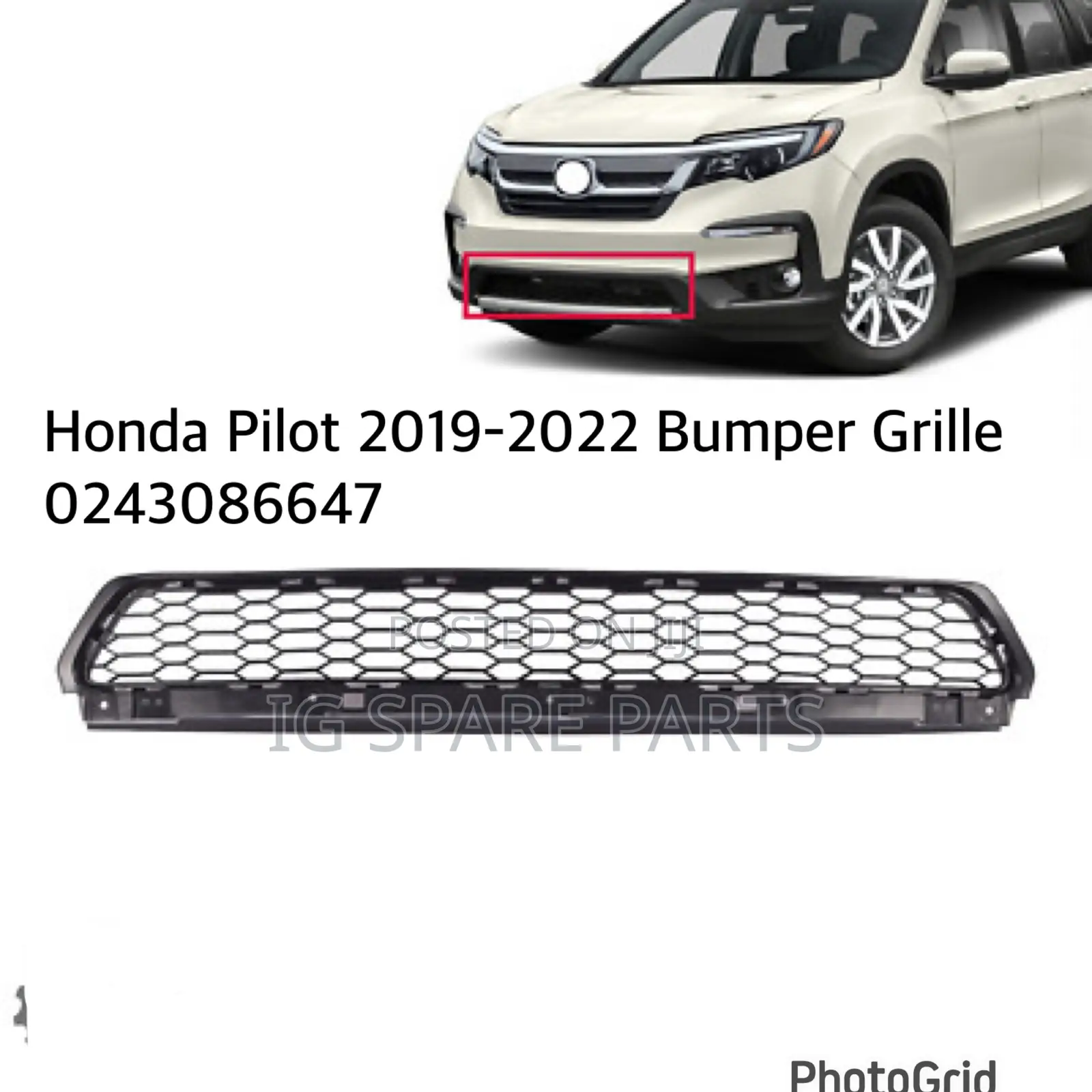Honda Pilot 2019-2022 Bumper Grille