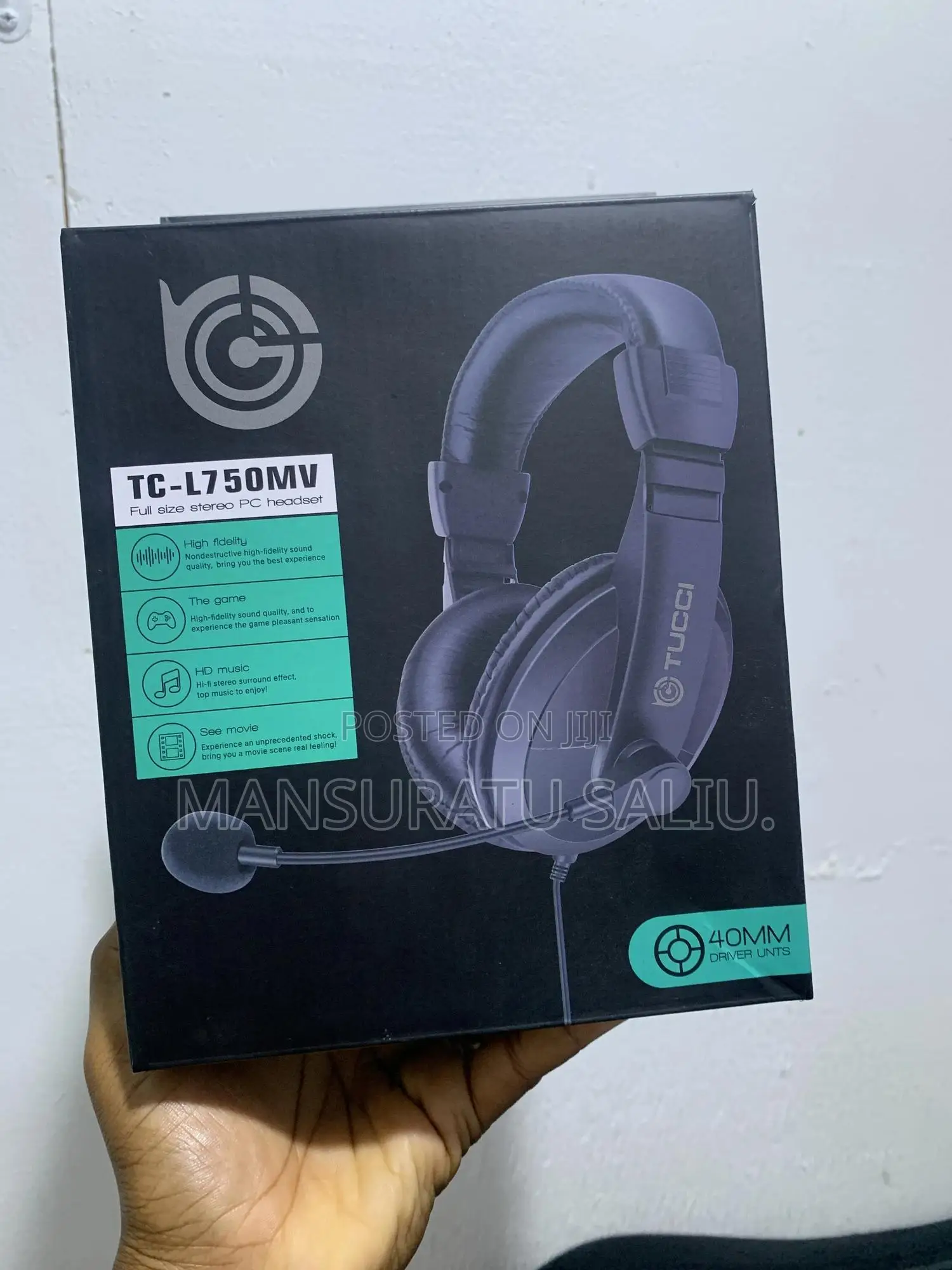 Tc- L750mv Full Size Stereo Pc Headset