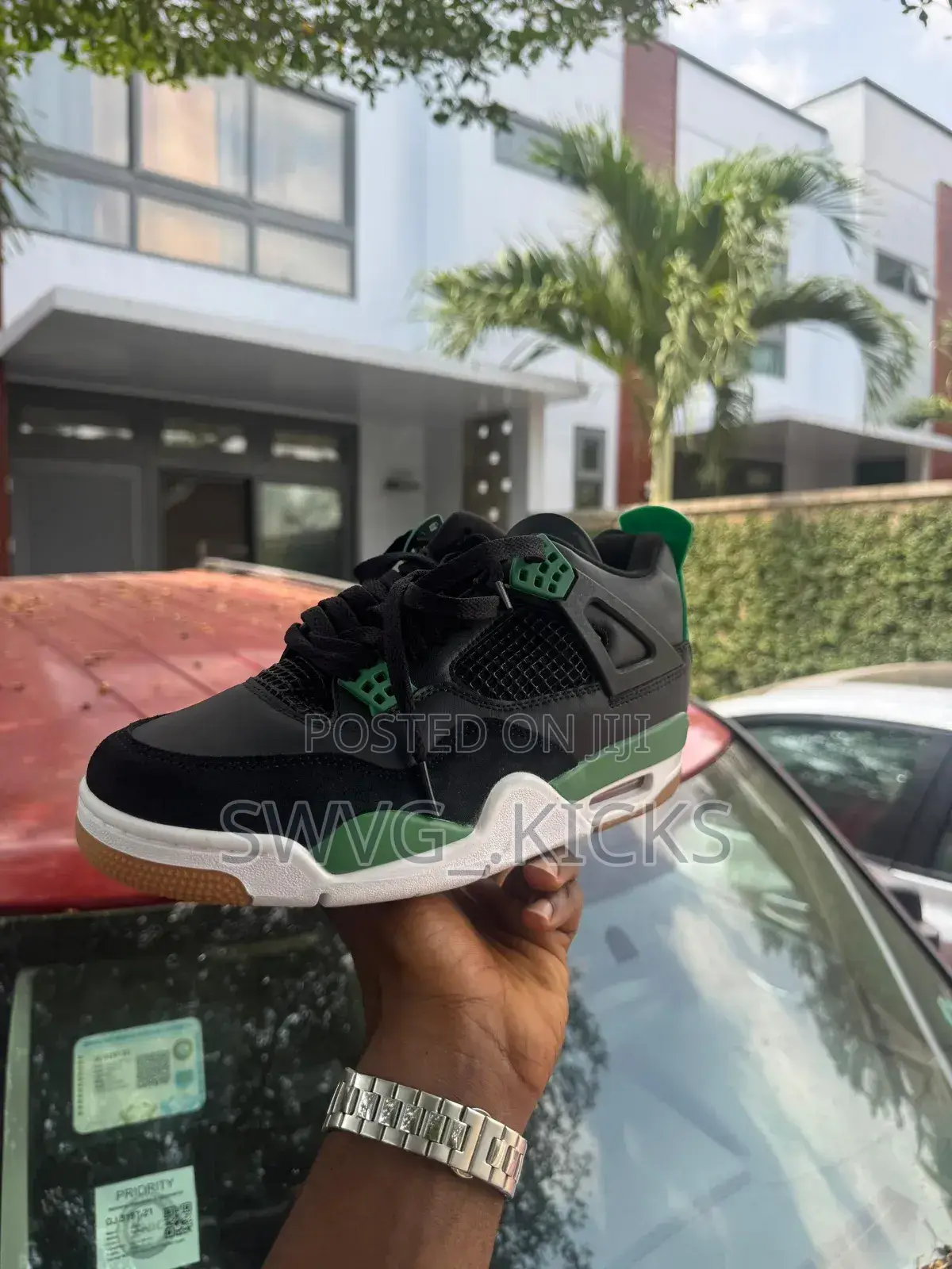 Jordan Retro 4 Sb Black Pine Green