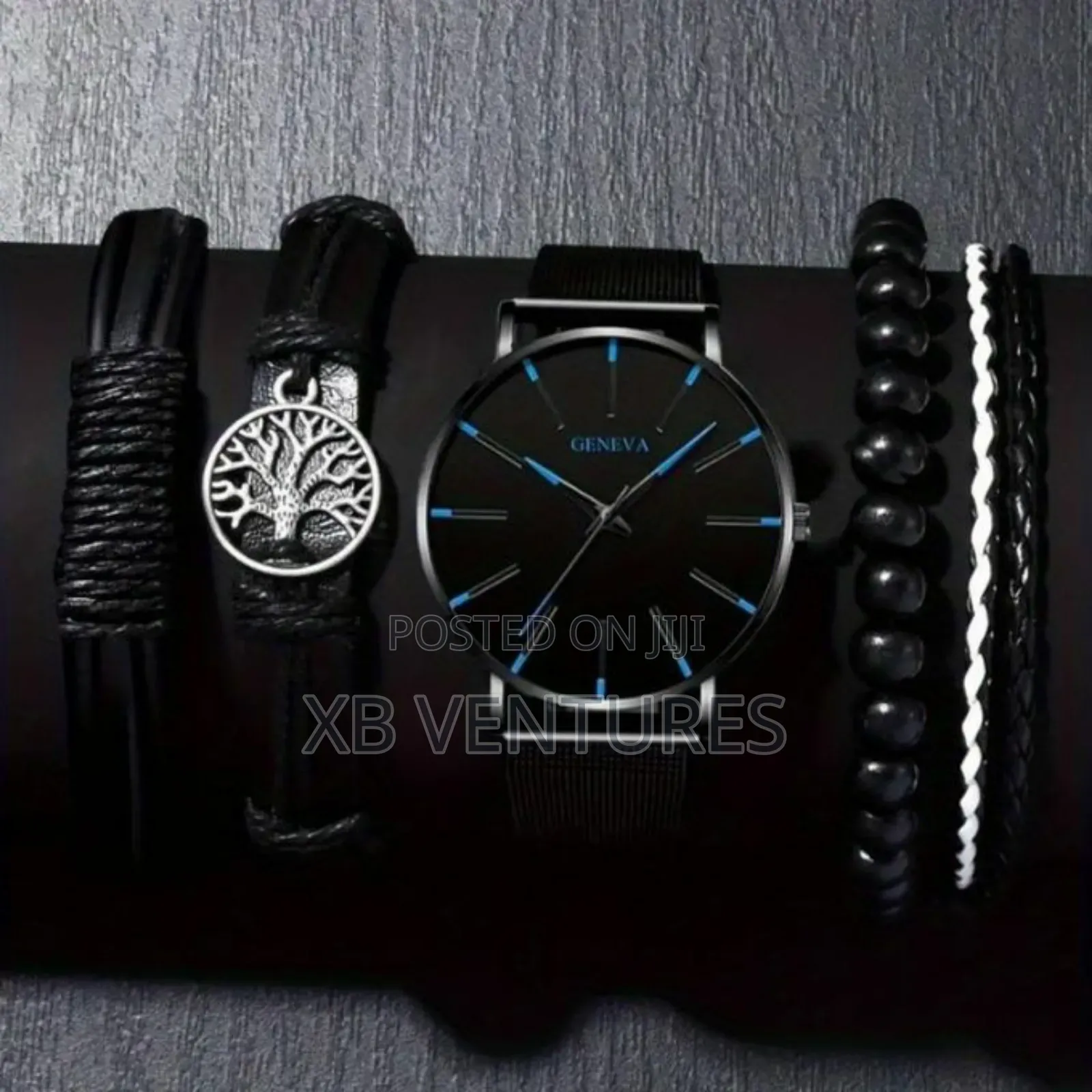 Elegant Luxury Analog Watch + Bracelet Gift Set for Men
